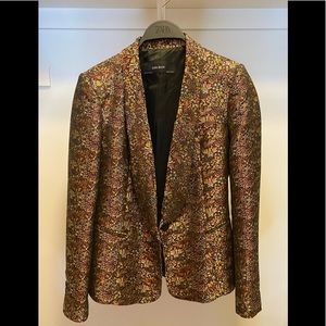 Zara print jacket with brown, gold, burgundy etc.